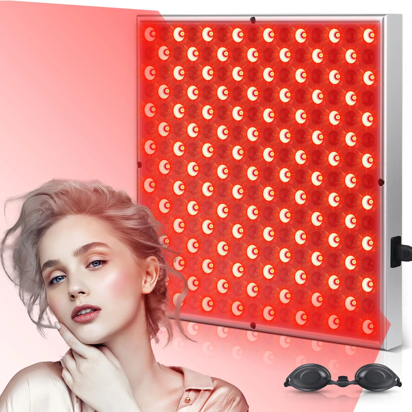225pcs LED Red Light Panel Lamp For Facial Anti Aging Skin Care Beauty LED Light Body Pain Relief 850nm Near Infrared Heating